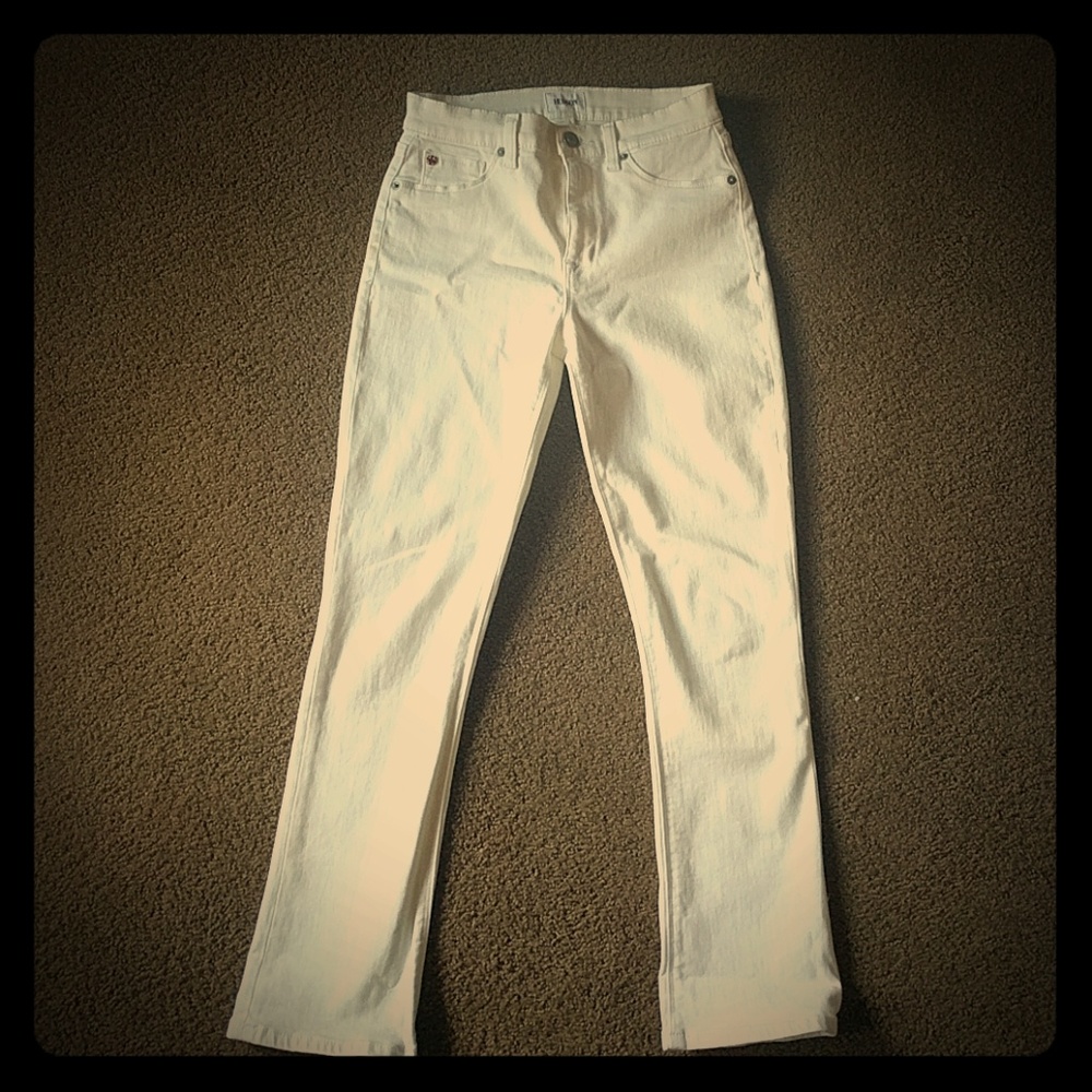 Hudson white cropped jeans